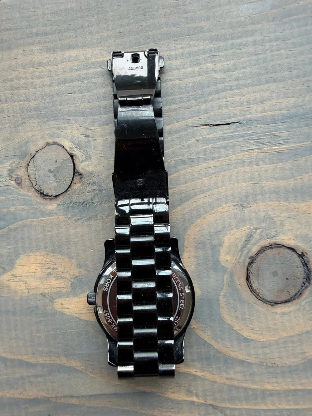 Michael Kors Men's Black Glossy MK Logo Bracelet Watch